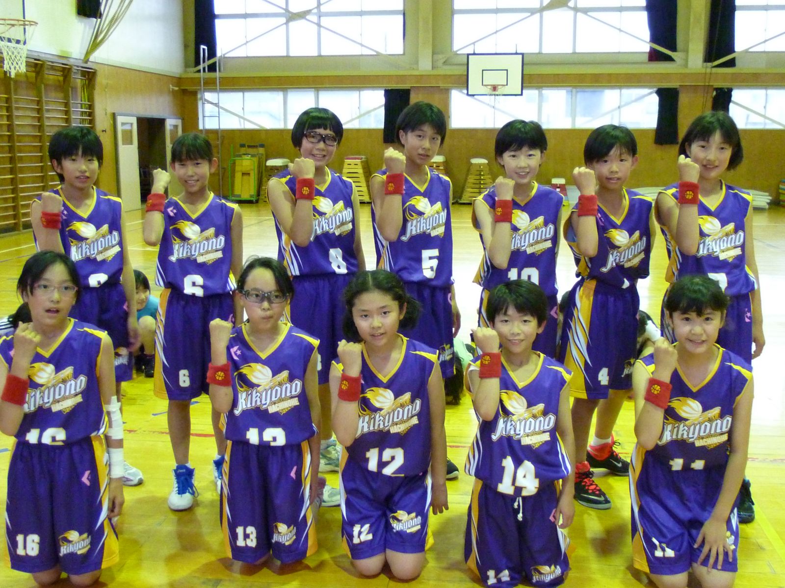 ミニバスケットボール部 新ユニフォーム 八戸市立桔梗野小学校