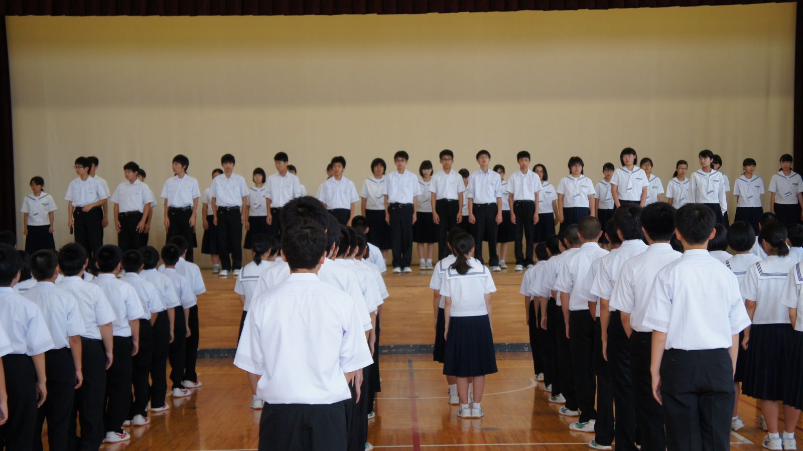 県中体 吹奏楽コンクール県大会の壮行会を行いました 小中野中学校