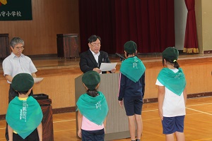 交通安全キャンペーン 島守小学校